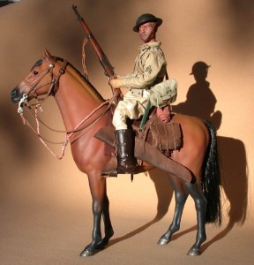 A 1/6 scale action figure of a 26th Cavalry (PS) trooper.  It won first place in the WWII 1/6 scale category of the 2005 Weekend of Heroes Convention. The artist is Philip Garcia.  (Courtesy Philippine Scouts Heritage Society)